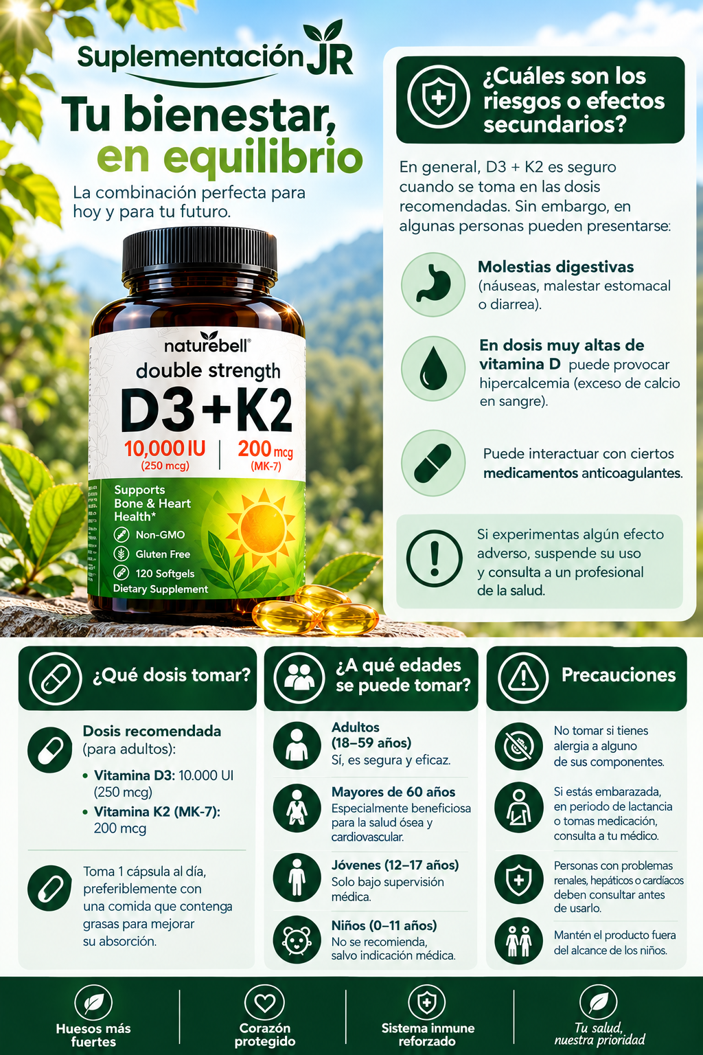 Vitaminas D3 + K2